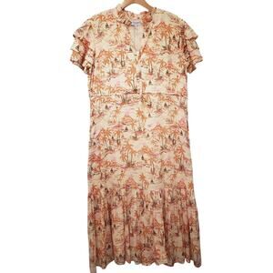 NWT OLIVIA JAMES THE LABEL Delia Dress Midi Women's Size Large *Minor Flaw*